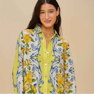 Farm Rio Off-White Sicily Scarf Shirt